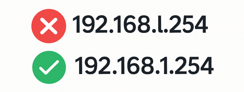 192.168.l.254 vs. 192.168.1.254