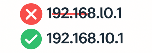 192.168.l0.1 vs 192.168.10.1